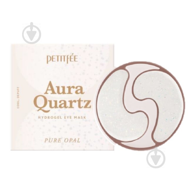 Патчі під очі Petitfee Aura Quartz Hydrogel Eye Mask Pure Opal з протеїнами перлів і пудрою опала 40 шт. - фото 3