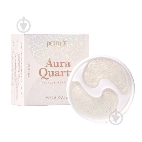 Патчі під очі Petitfee Aura Quartz Hydrogel Eye Mask Pure Opal з протеїнами перлів і пудрою опала 40 шт. - фото 1