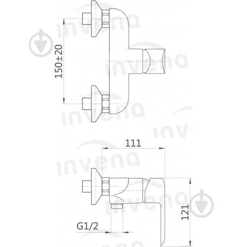 Смеситель для душа Invena Siros BN-90-004 - фото 5