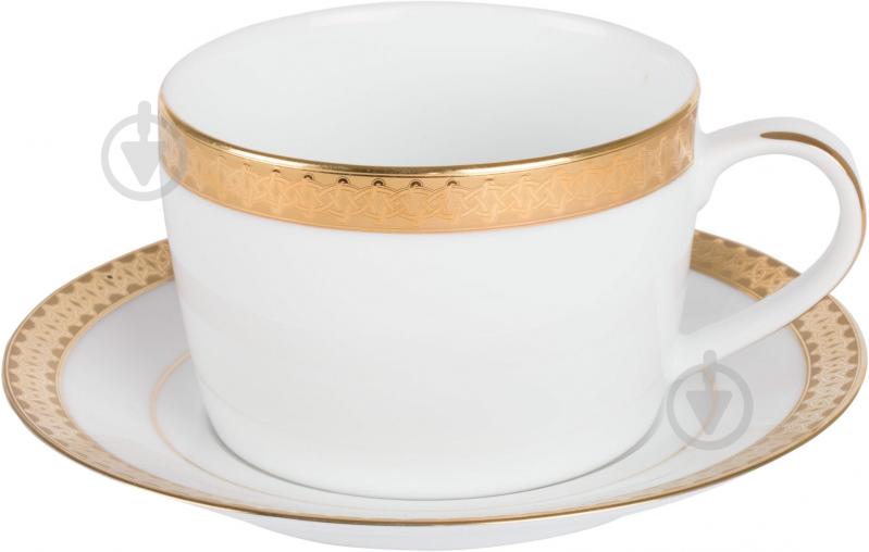 Чашка с блюдцем DPL Chain Gold 360 мл - фото 1