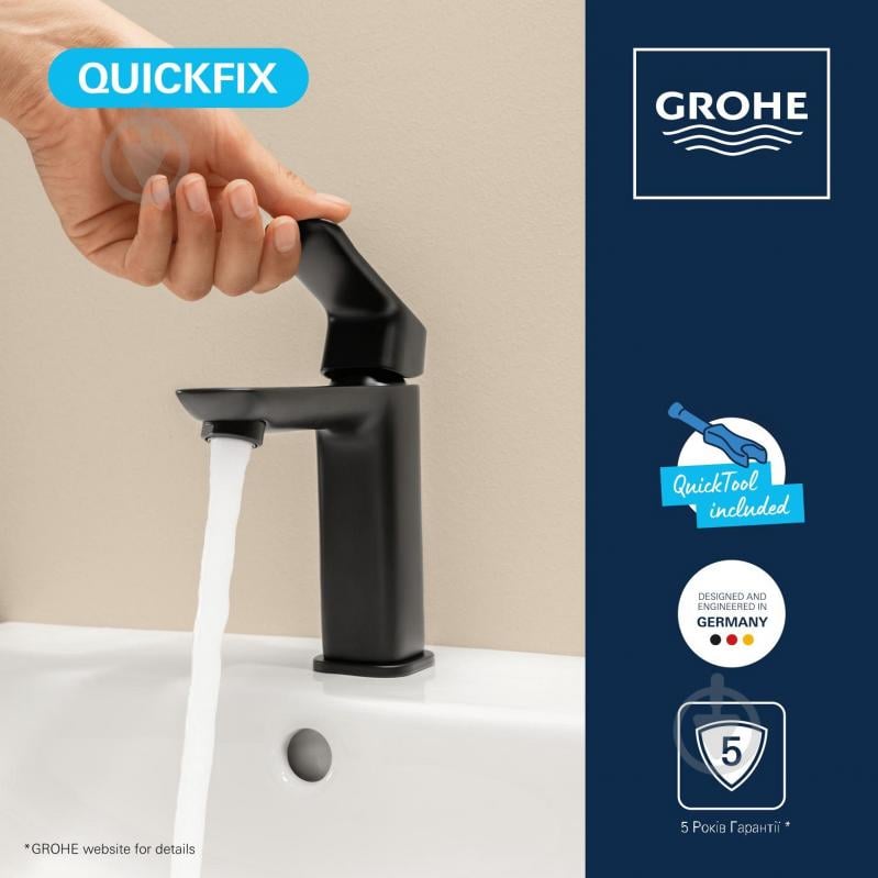 Смеситель для умывальника Grohe QuickFix Dice M-Size 1018322430 с донным клапаном - фото 13 Смеситель для умывальника Grohe QuickFix Dice M-Size 1018322430 с донным клапаном - фото 13
