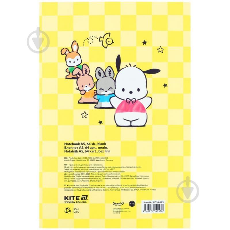 Блокнот KITE Pochacco А5 64 лист. PC26-193 - фото 4
