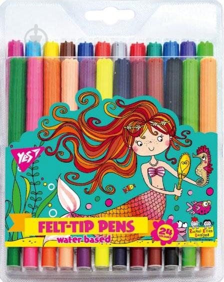 Фломастеры Rachel Mermaid 24 цветов YES - фото 1