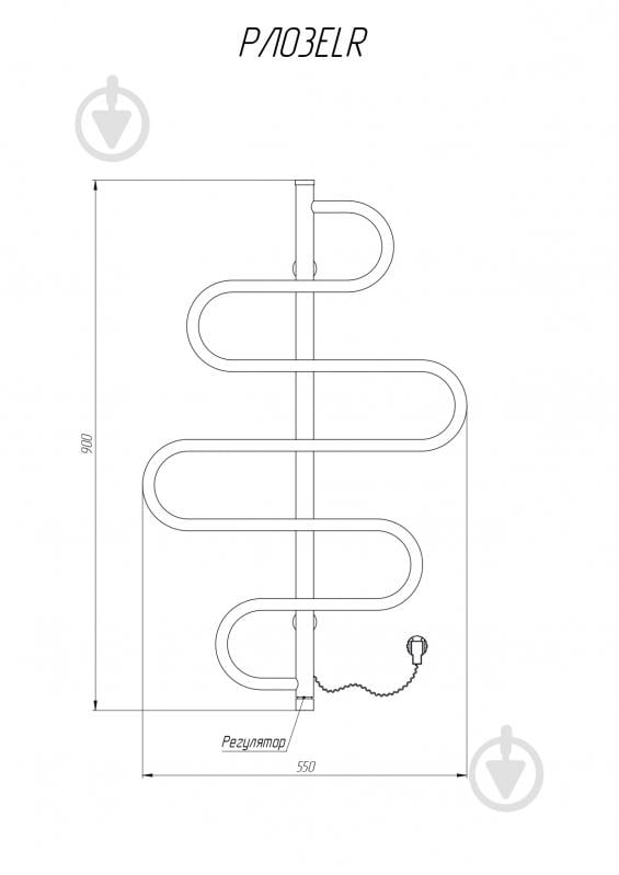 Полотенцесушитель электрический KOSSER Лиана 900х550 ELR рег. кр. золото - фото 2