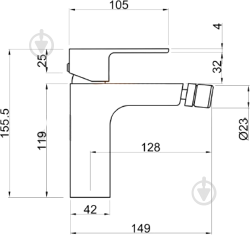 Смеситель для биде Invena Nyks BB-28-001Nyks BB-28-001 - фото 3
