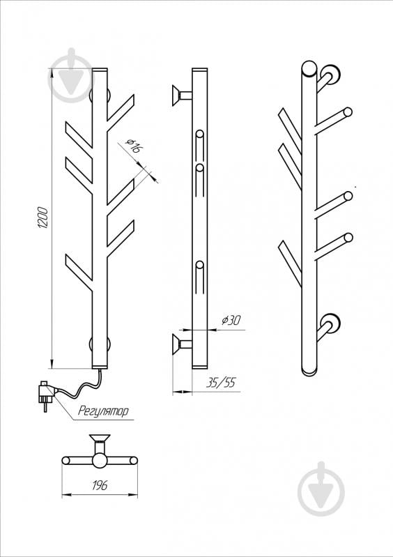 Рушникосушарка електрична KOSSER Стійка 1200х30 ЕLR - фото 3