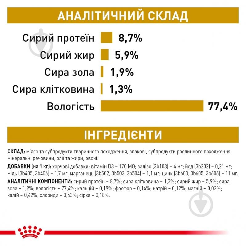 Корм влажный Royal Canin URINARY S/O AGEING 7+ 85 г - фото 8 Корм влажный Royal Canin URINARY S/O AGEING 7+ 85 г - фото 8