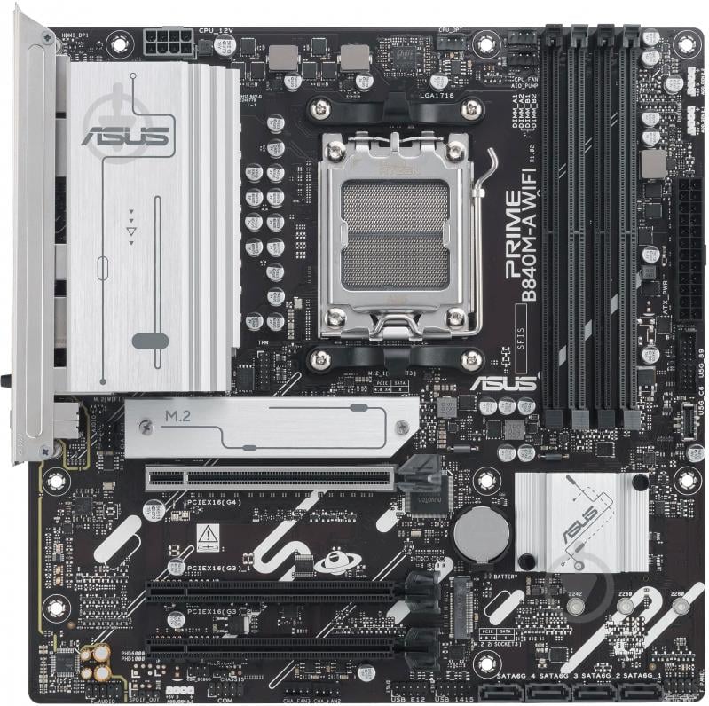 Материнская плата Asus 90MB1J20-M0EAY0 (Socket AM5, AMD B840, micro ATX) - фото 1 Материнская плата Asus 90MB1J20-M0EAY0 (Socket AM5, AMD B840, micro ATX) - фото 1