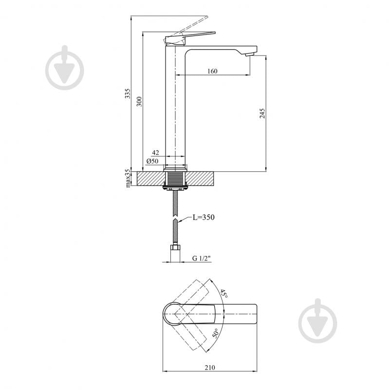 Смеситель для умывальника Kroner KRP Makon - GRP010-3 - фото 2 Смеситель для умывальника Kroner KRP Makon - GRP010-3 - фото 2