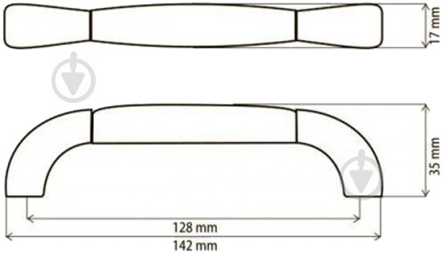 Мебельная ручка скоба DC D-300 G28/12-NW 128 мм серебряный - фото 2