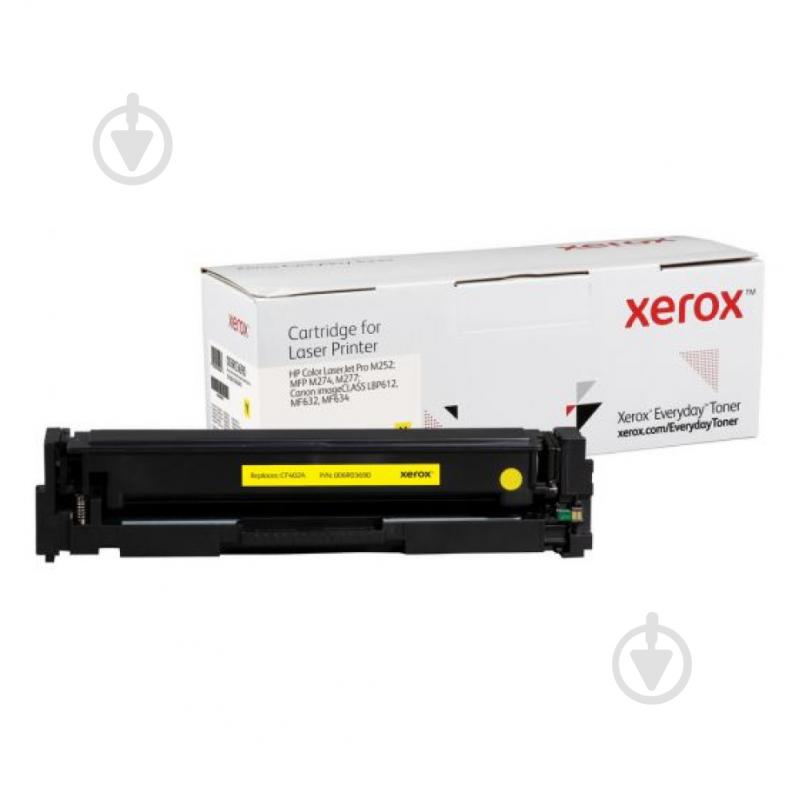 Картридж лазерний Xerox Everyday сумісний аналог HP CF402A (201A), Canon 045 жовтий жовтий - фото 1