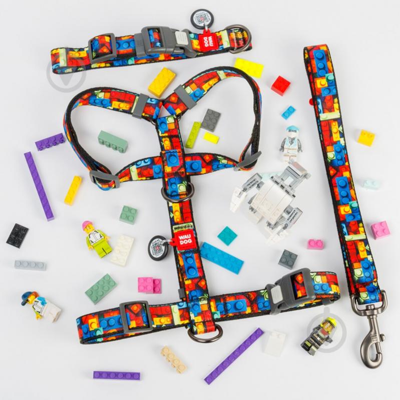 Нашийник Waudog Nylon малюнок "Блоки" пластиковий фастекс М Ш20 мм Д28-40 см - фото 2 Нашийник Waudog Nylon малюнок "Блоки" пластиковий фастекс М Ш20 мм Д28-40 см - фото 2