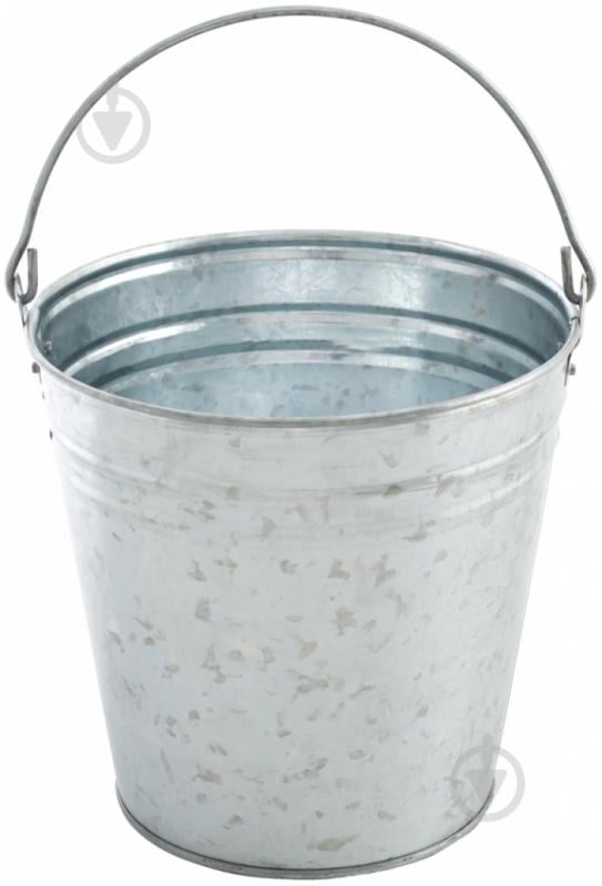 Ведро обычное оцинкованная сталь 10 л стальной - фото 1