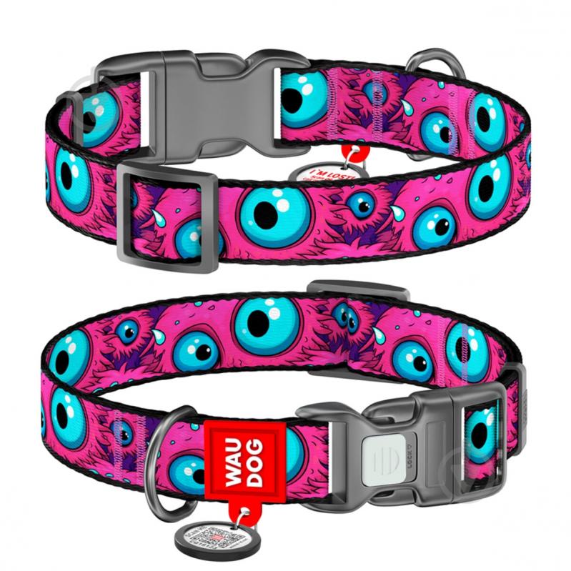 Ошейник Waudog Nylon рисунок "Глаз монстра" пластиковый фастекс L Ш25 мм Д33-49 см - фото 1 Ошейник Waudog Nylon рисунок "Глаз монстра" пластиковый фастекс L Ш25 мм Д33-49 см - фото 1
