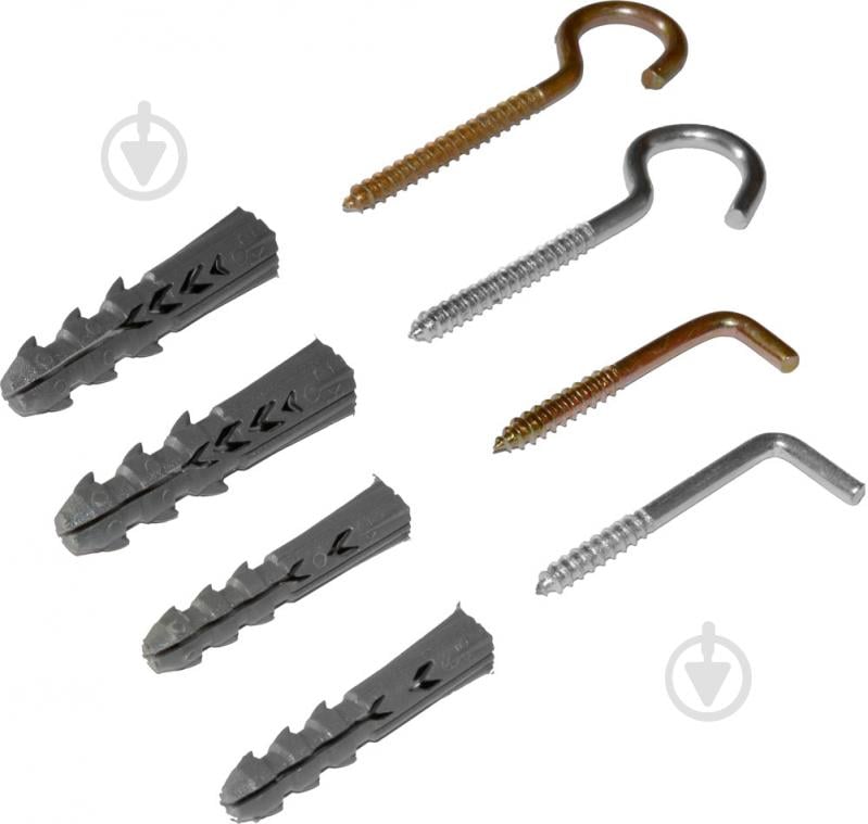 Набор дюбелей с крючками 118 шт. - фото 1