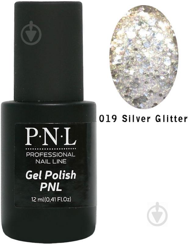 Гель-лак для ногтей P.N.L №019 Silver Glitter 12 мл - фото 1