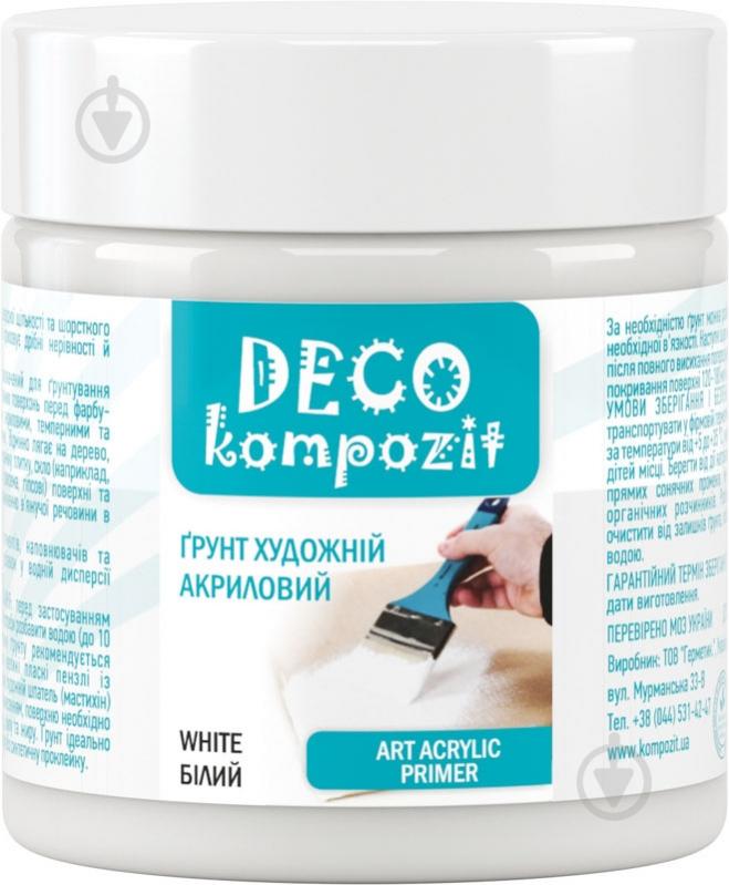 Грунтовка DECO Kompozit, художественная акриловая 150 мл белый DECO Kompozit - фото 1