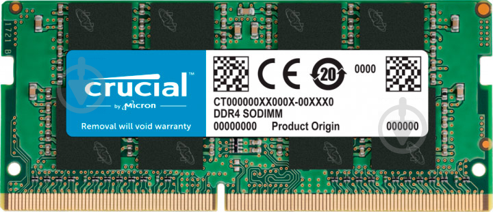 Оперативная память Crucial SODIMM DDR4 16 GB (1x16GB) 2666 MHz (CT16G4SFRA266) - фото 1