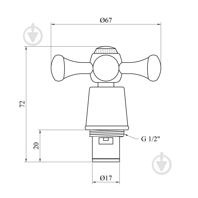 Ручка Kroner с крае-буксой для смесителяKRM - C985 (пара) - фото 2