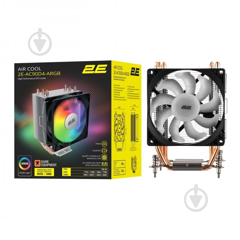 Процессорный кулер 2E Gaming Air Cool AC90D4-ARGB 2E-AC90D4-ARGB - фото 14