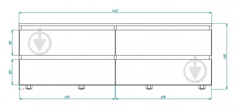 Тумба під ТВ DC STEVE 1400x480x400 мм білий/німфея альба - фото 2