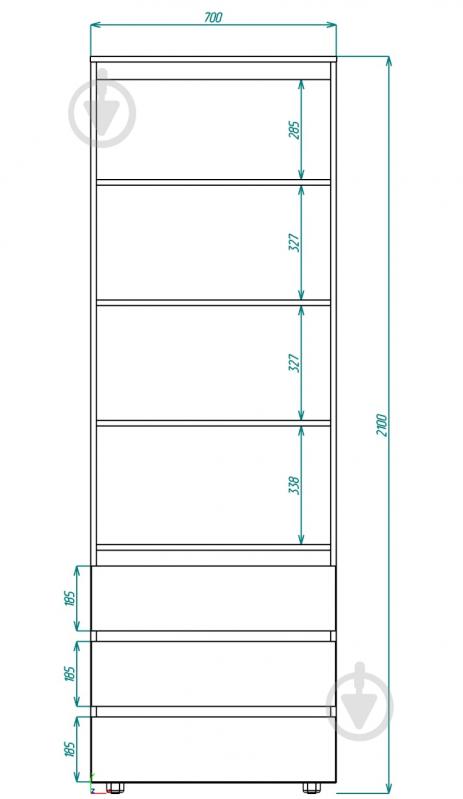 Шафа для одягу DC STEVE з поличками 2100х700х500 мм німфея альба / німфея альба - фото 3 Шафа для одягу DC STEVE з поличками 2100х700х500 мм німфея альба / німфея альба - фото 3