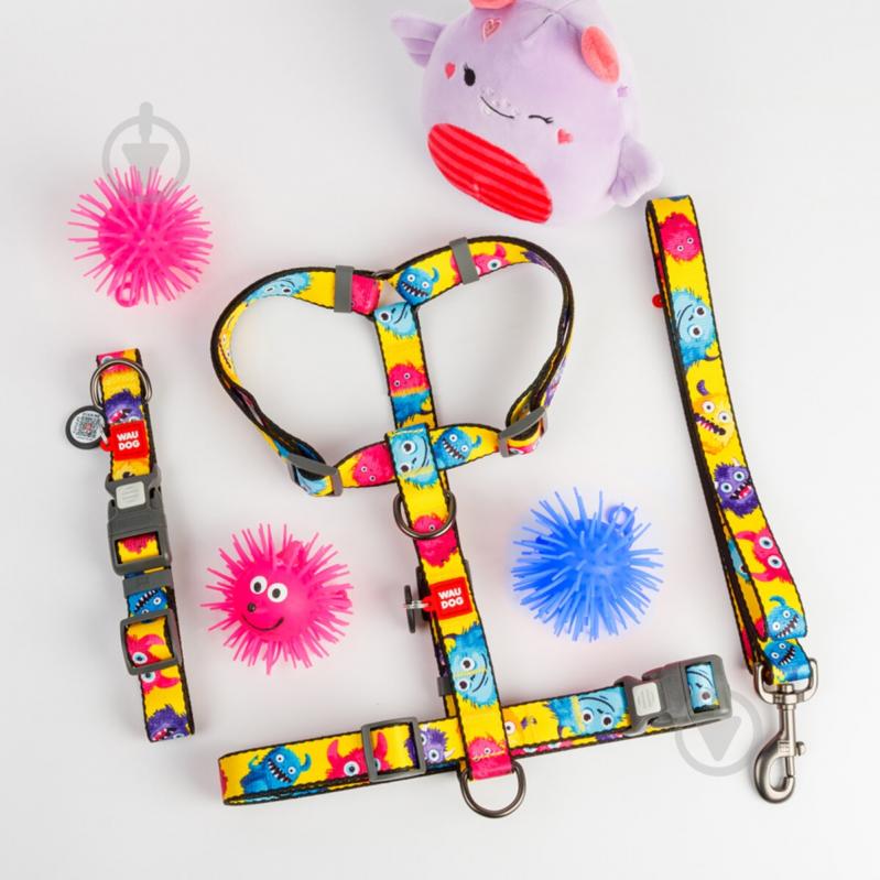 Поводок Waudog Nylon рисунок "Мохнатые монстры" S Ш15 мм Д122 см - фото 3