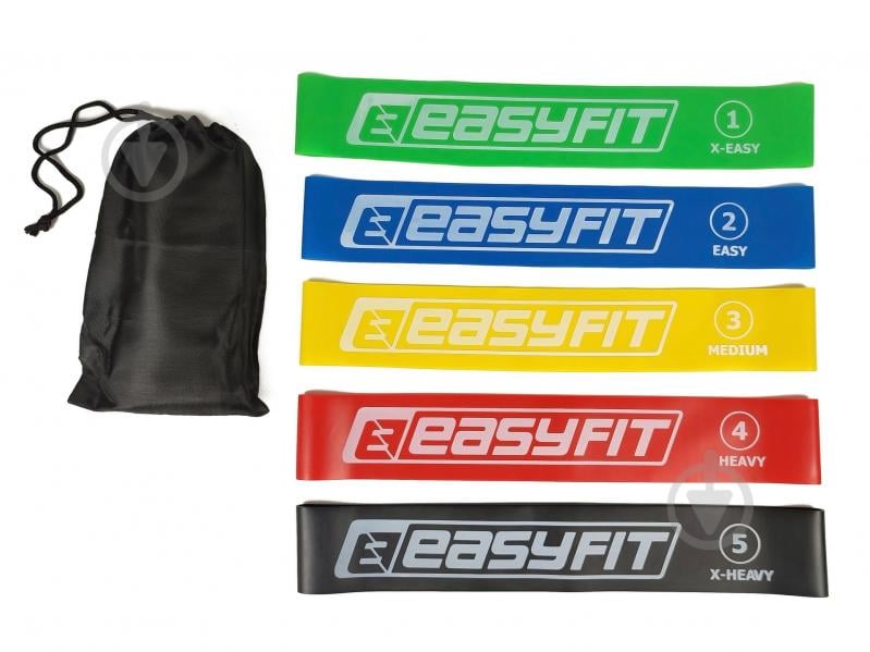 Резинка для фітнесу EasyFit 5 шт. (EF5RZ) різнокольоровий - фото 1