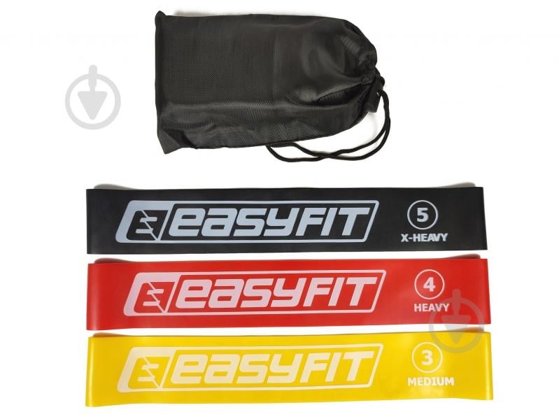 Резинка для фитнеса EasyFit 3 шт. (EF-NBR-3) разноцветный - фото 1