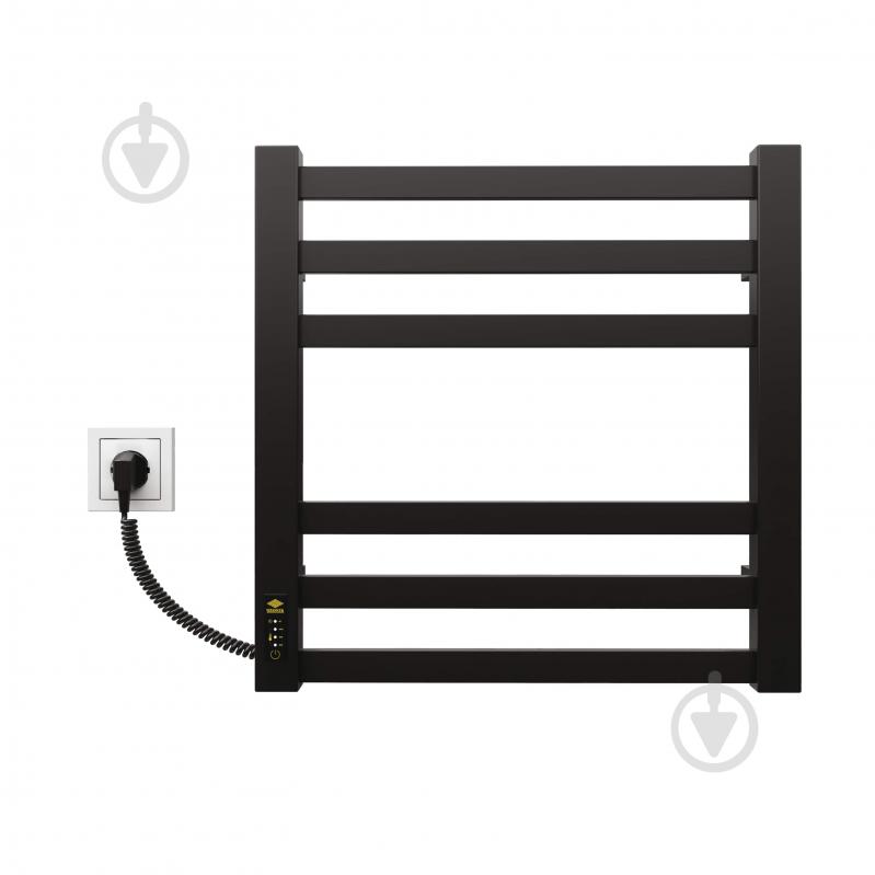 Полотенцесушитель электрический KOSSER Лесенка Герда 500х500/6 EL тайм. черный - фото 2