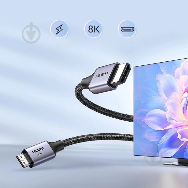 Дата-кабель UGREEN HD163 Mini HDMI to HDMI 8K Cable (15514) 1 м black (15514) - фото 4