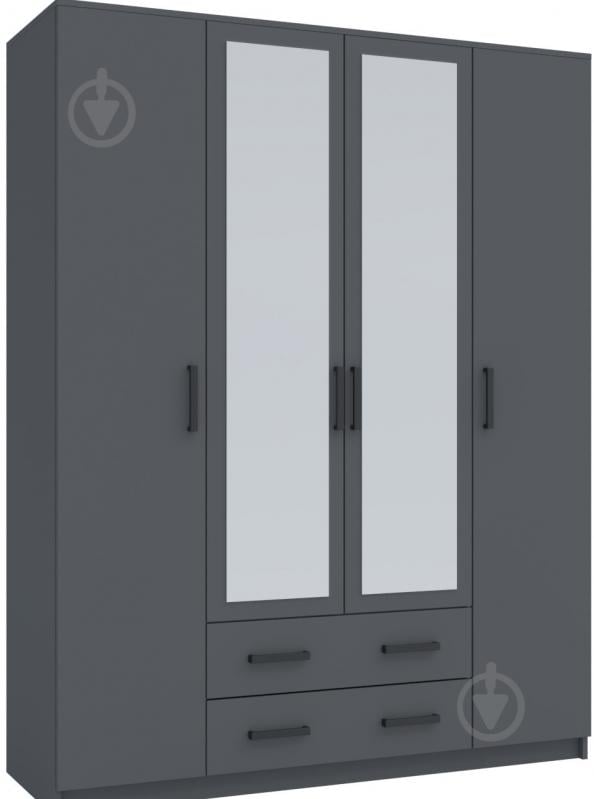 Шкаф Симпл 4д2ш 2050х1600х520 мм графит / графит - фото 1