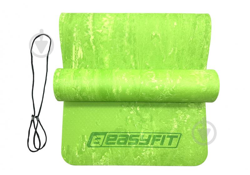 Килимок для йоги та фітнесу EasyFit 183х61х0,8 см PER Premium Mat 183х61 см салатовий - фото 2