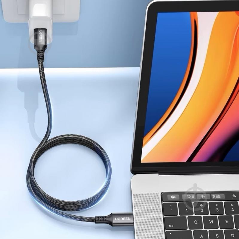 Кабель UGREEN US567 USB-C to USB-C PD (15373) 1 м grey/black (15373) - фото 4