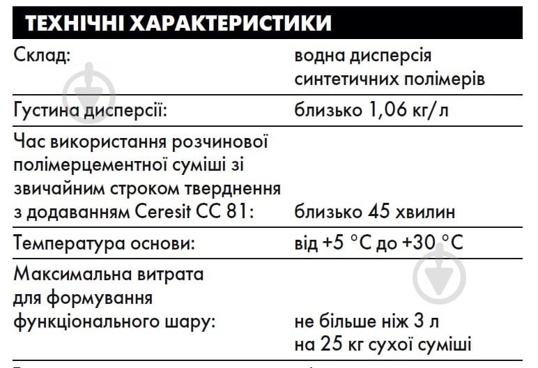 Емульсія Ceresit адгезійна CC 81 2 л - фото 2