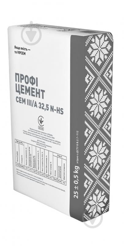 Цемент VIPCEM СС ШПЦ- 400 25 кг (CEM IIІ/А 32,5 N-HS) - фото 1