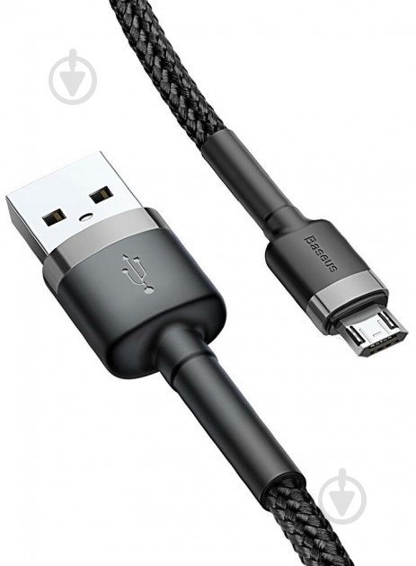 Кабель BASEUS Cafule Micro USB 2.4A 1 м серый - фото 2