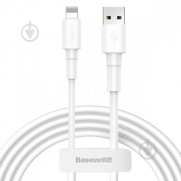 Кабель BASEUS Mini White Lightning Cable 2.4A 1 м белый - фото 1