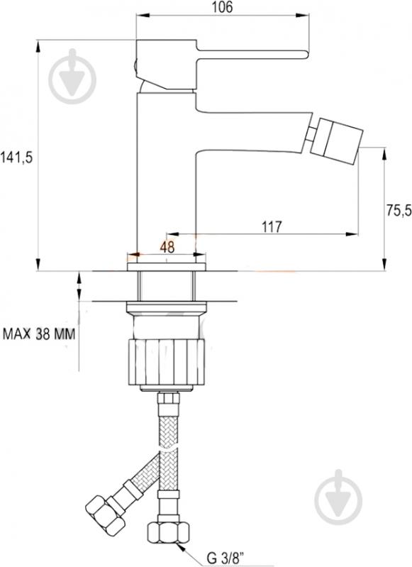 Змішувач для біде Invena Glamour BB-02-009 - фото 2