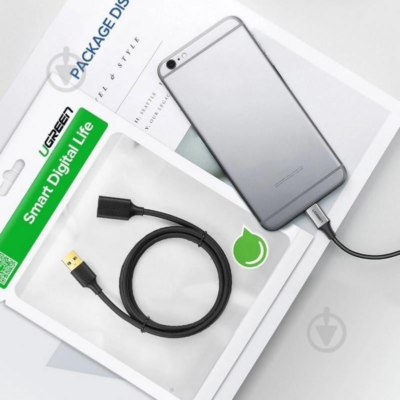 Кабель UGREEN Extension Male Cable 1,5 м black (30126) - фото 6