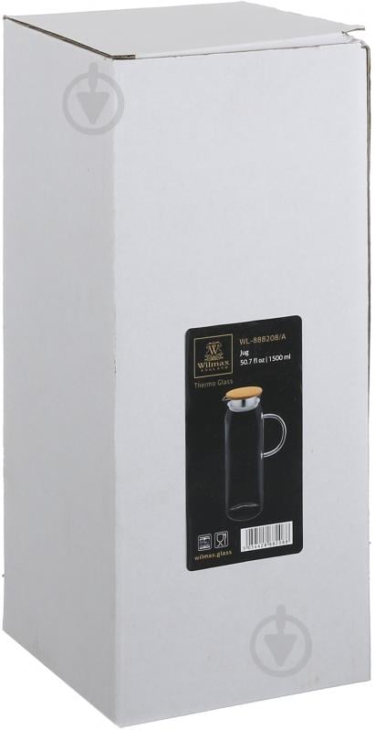 Глечик Wilmax скляний з кришкою 1,5 л WL-888208 - фото 6