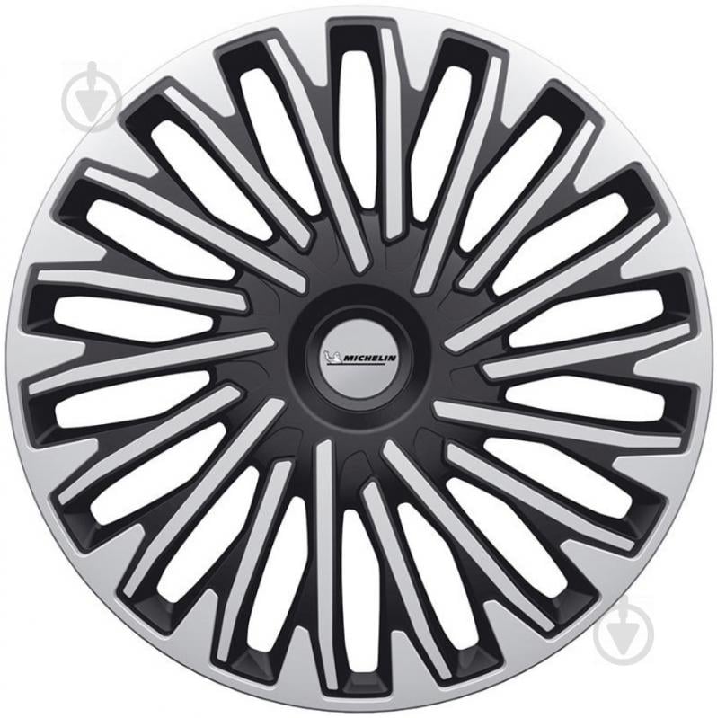 Ковпак для коліс Michelin Soho Silver Black 33498 R14 4 шт. срібний/чорний - фото 1