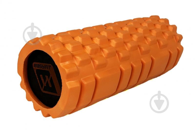 Массажный ролик EasyFit Solid roller 33 см оранжевый (vsr2050or) - фото 1