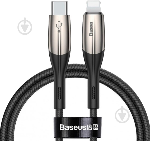 Кабель BASEUS Horizontal Type-C to Lightning Cable PD 18W 1 м черный - фото 1