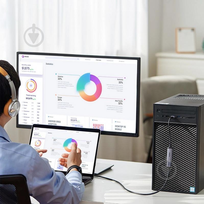 Конвертер UGREEN CM489 USB-A/Type-C to HDMI Video Capture Device Gray (40189) grey (40189) - фото 4 Конвертер UGREEN CM489 USB-A/Type-C to HDMI Video Capture Device Gray (40189) grey (40189) - фото 4