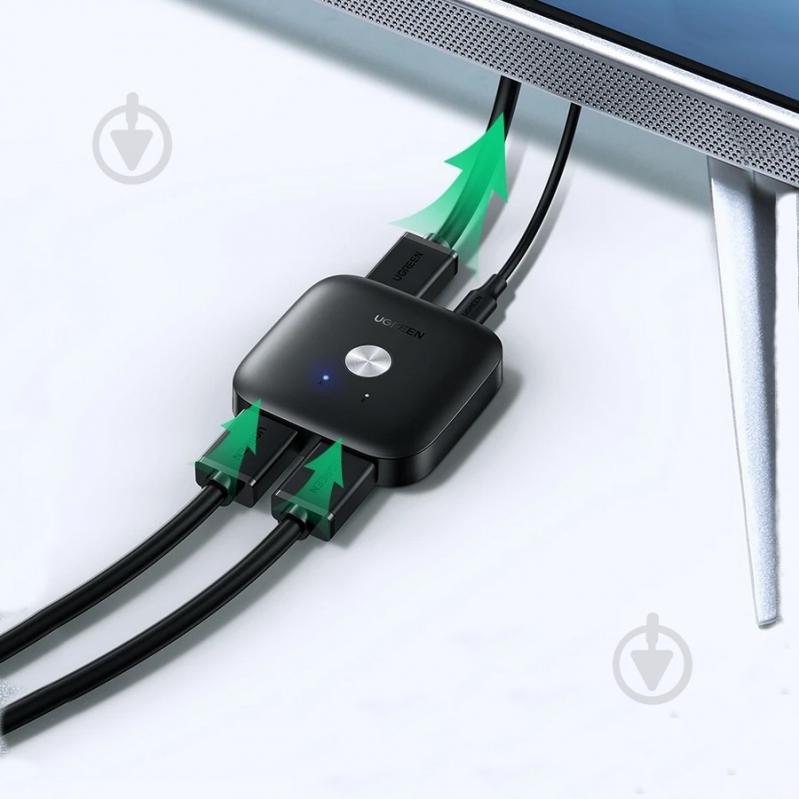 Сплиттер UGREEN CM333 HDMI 2.0 2x1 Switcher Black (80126) - фото 5 Сплиттер UGREEN CM333 HDMI 2.0 2x1 Switcher Black (80126) - фото 5