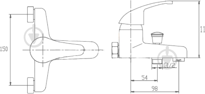 Смеситель для ванны/душа Invena Ava New BW-06-001-X - фото 2