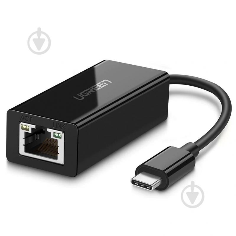 Сетевой адаптер UGREEN US236 USB-C 3.1 GEN1 Male to Gigabit Ethernet Adapter Black (50307) - фото 1