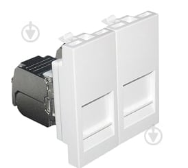 Розетка компьютерная двойная Efapel Quadro RJ45 5e без крышки белый матовый 4697612 SBM - фото 1