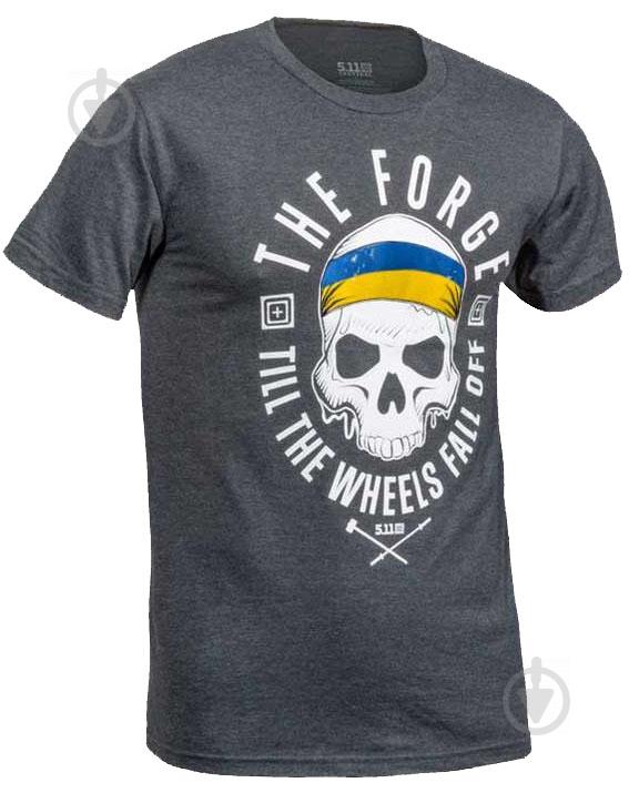 Футболка 5.11 Tactical THE FORGE UKRAINIAN FLAG TEE (лімітована серія) р. 2XL р. 2XL [035] Charcoal Heather - фото 1